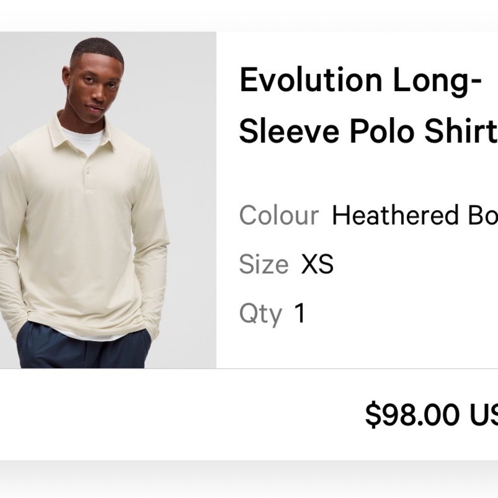 Evolution Long-Sleeve Polo Shirt - cream XS